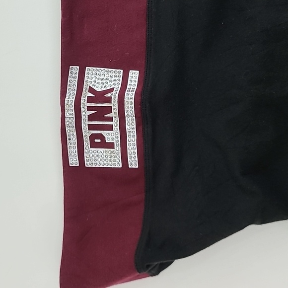 PINK YOGA VICTORIA'S SECRET Black Leggings Bling Rhinestone Logo - Size Small - Picture 4 of 14